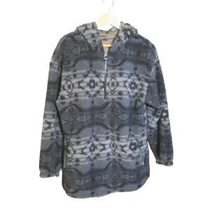 Koolaburra by UGG Womens Gray Brushed Back Sherpa Hoodie Pullover Size L